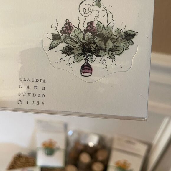 Pine Wood Place Setting Holders Caspari & Claudia Laub 1988 Die Cut Place Cards - Picture 7 of 16